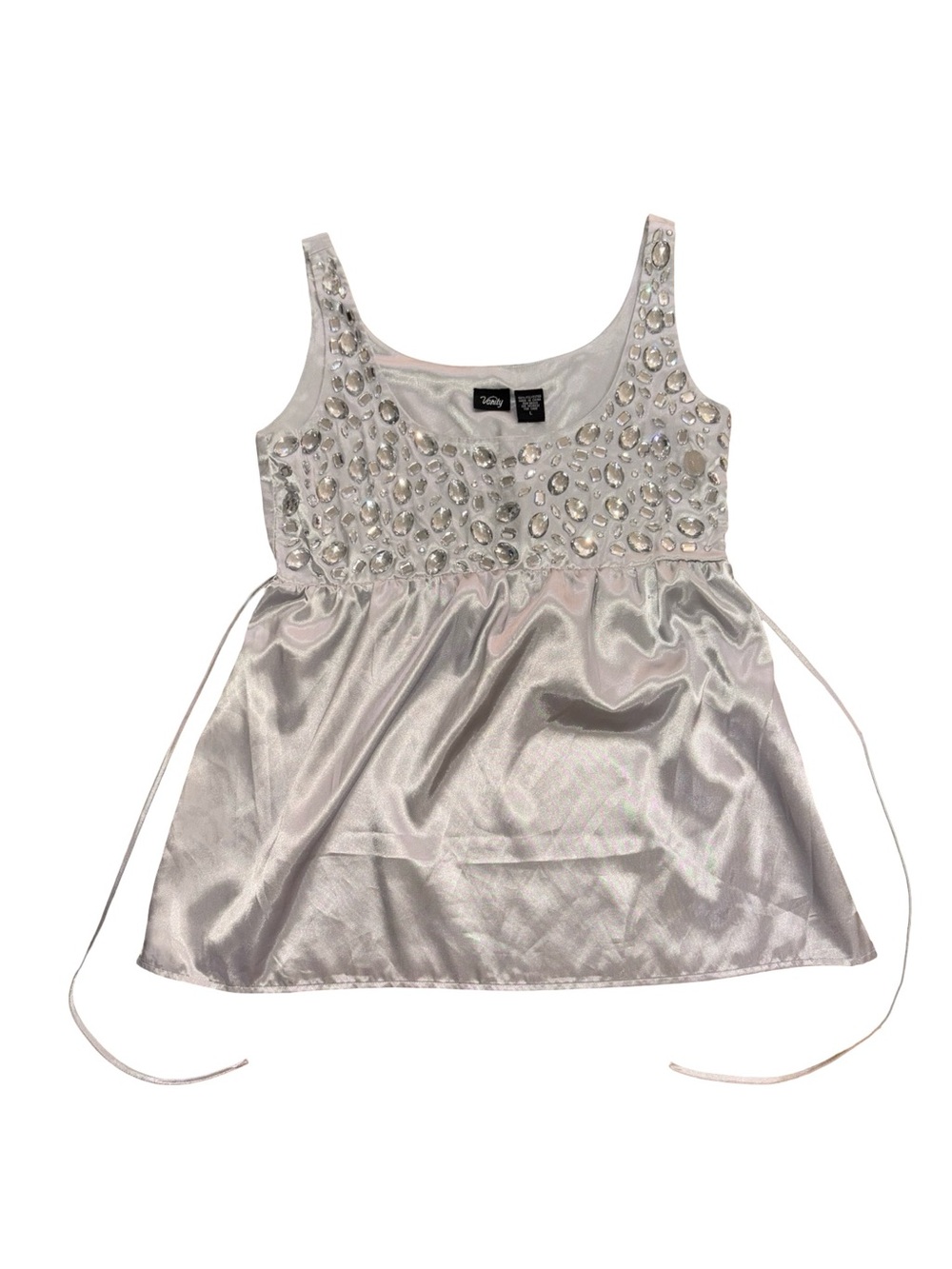 Vintage 2006 Vanity Babydoll Top size L Y2K Festival Embellished